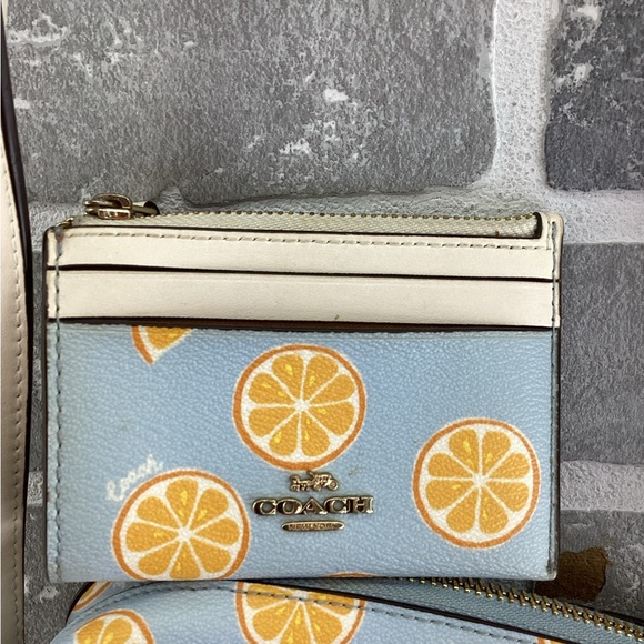 COACH Mini Camera Bag With Orange Print and matching card wallet - Picture 6 of 9